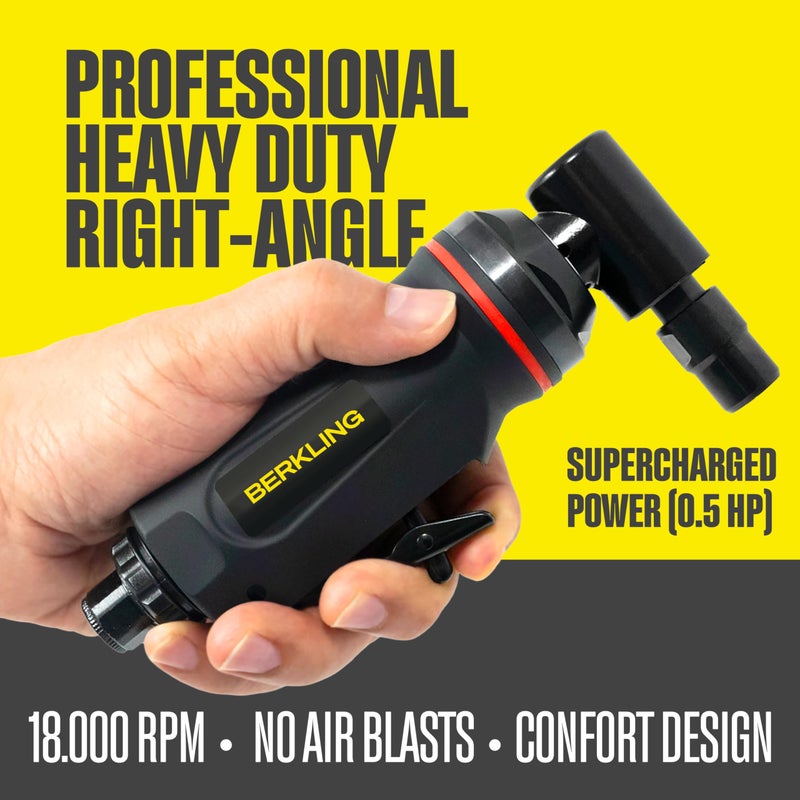 Berkling Tools 1/4" Right Angle Air Die Grinder â€“ Professional-Grade Heavy-Duty Pneumatic Grinder with Variable Speed Control for Precision Grinding, Polishing & Sanding - Image 2
